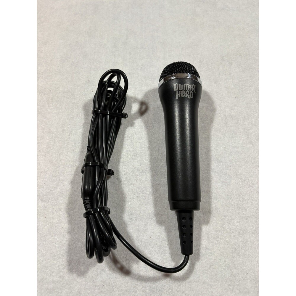 Guitar Hero Wired USB Microphone Black Tested Works PS3 Xbox 360 Wii PC Mic